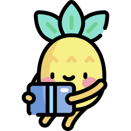 Pitney the Pineapple gives a pleasant smile while reading a book